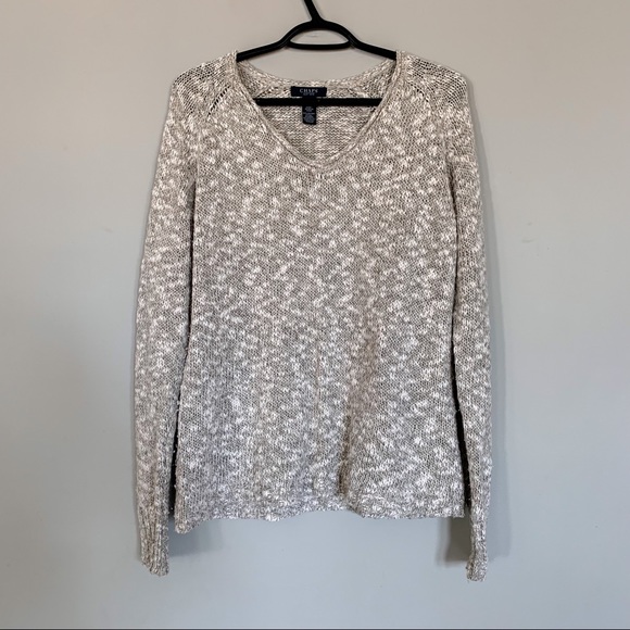 Chaps • Open Knit V-Neck Sweater - Picture 2 of 6